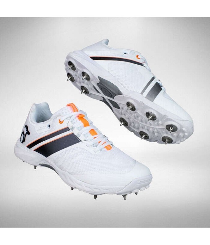 Kookaburra KC 2.0 Spike Cricket Shoes - Black/Orange (2021)